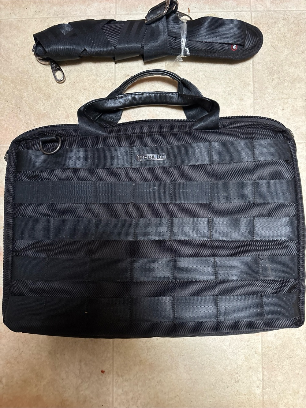 Mobil it Black Tactical Laptop Briefcase with Detachable Strap